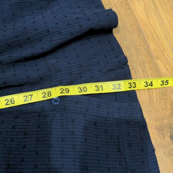 Folk by Hansel Basel Anthro Womens Square Neck LS Mini Dress Size M Navy Cottage - Picture 12 of 12